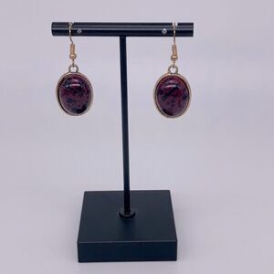 Maroon & Black Speckled Earrings